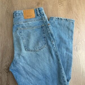 Bershka Blue Straight Jeans Classic Style